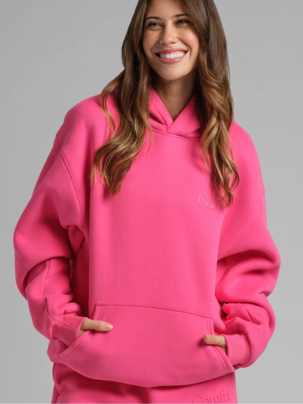 New! Comfrt Minimalist Hoodie in Hot Pink Size XS Oversized